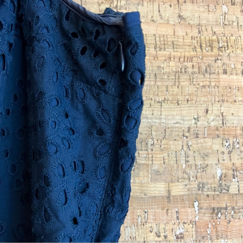 Banana Republic Navy Eyelet Midi Dress - Picture 4 of 9